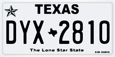 TX license plate DYX2810