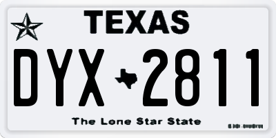 TX license plate DYX2811