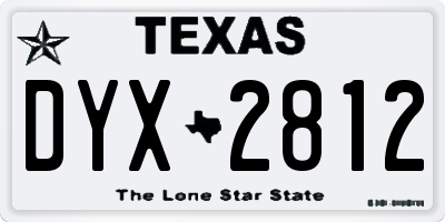 TX license plate DYX2812