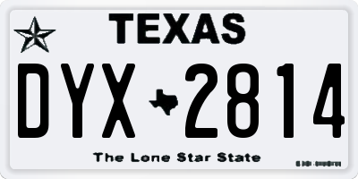 TX license plate DYX2814