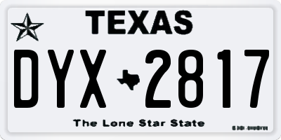 TX license plate DYX2817