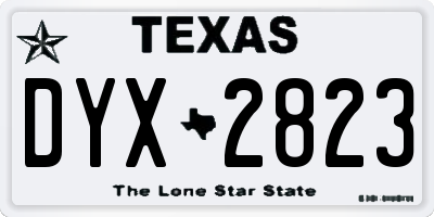 TX license plate DYX2823