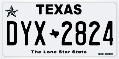 TX license plate DYX2824