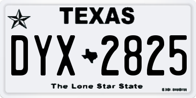 TX license plate DYX2825