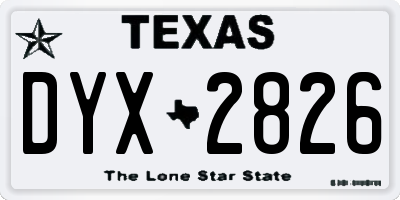 TX license plate DYX2826