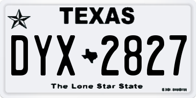 TX license plate DYX2827