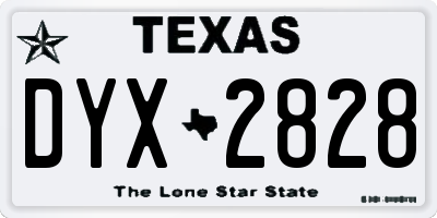 TX license plate DYX2828