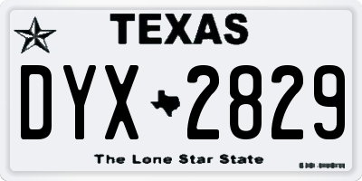 TX license plate DYX2829