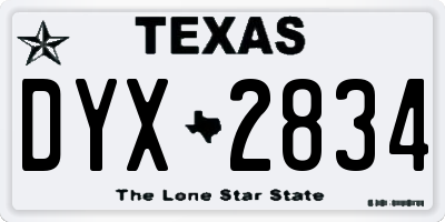 TX license plate DYX2834