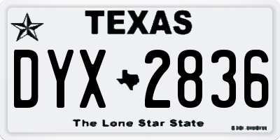 TX license plate DYX2836