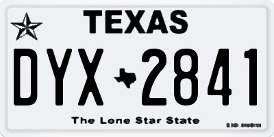 TX license plate DYX2841