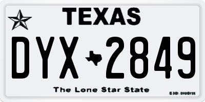 TX license plate DYX2849