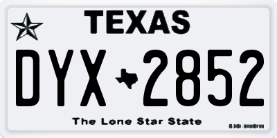 TX license plate DYX2852