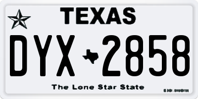 TX license plate DYX2858