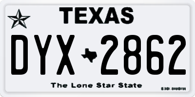 TX license plate DYX2862