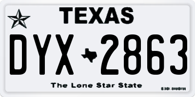 TX license plate DYX2863