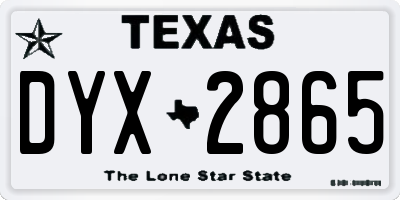 TX license plate DYX2865