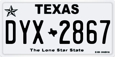 TX license plate DYX2867