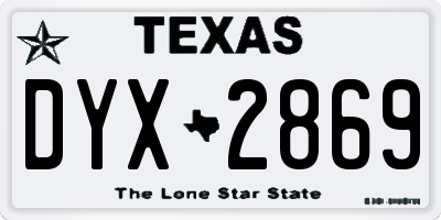 TX license plate DYX2869