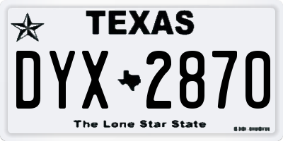 TX license plate DYX2870