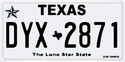 TX license plate DYX2871