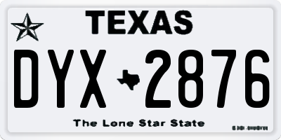 TX license plate DYX2876