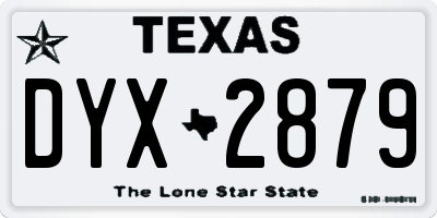 TX license plate DYX2879