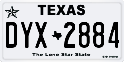 TX license plate DYX2884