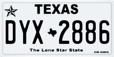 TX license plate DYX2886