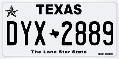 TX license plate DYX2889
