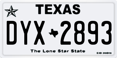 TX license plate DYX2893
