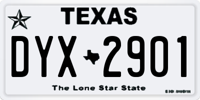 TX license plate DYX2901