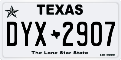 TX license plate DYX2907