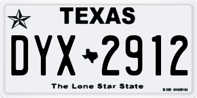 TX license plate DYX2912