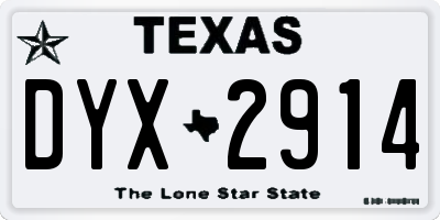 TX license plate DYX2914