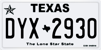 TX license plate DYX2930