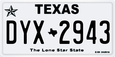 TX license plate DYX2943
