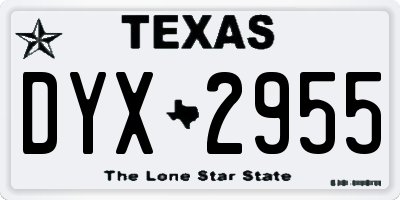 TX license plate DYX2955