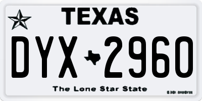 TX license plate DYX2960