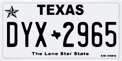 TX license plate DYX2965