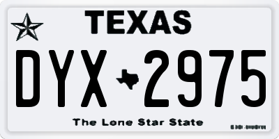 TX license plate DYX2975