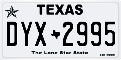 TX license plate DYX2995