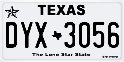 TX license plate DYX3056