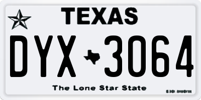 TX license plate DYX3064