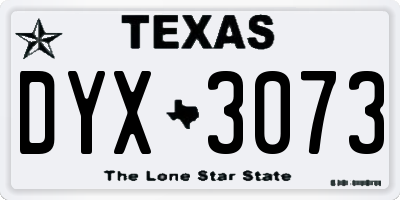 TX license plate DYX3073