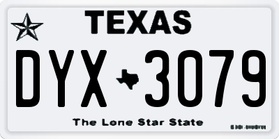 TX license plate DYX3079