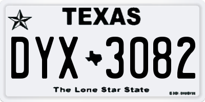 TX license plate DYX3082