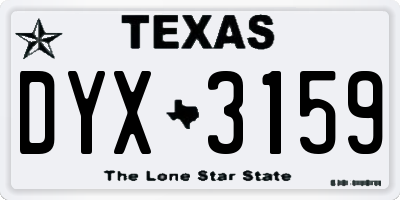 TX license plate DYX3159