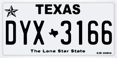 TX license plate DYX3166