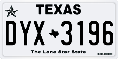 TX license plate DYX3196